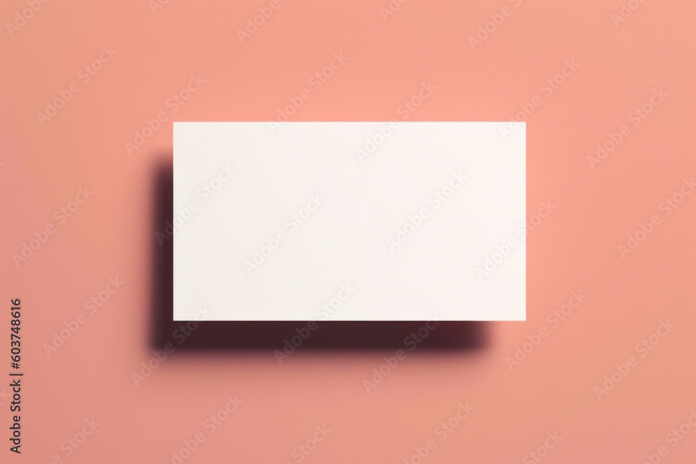Poster white empty paper mockup on pink background generative ai