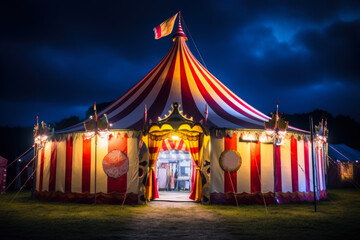 night circus tent generative ai - obrazy, fototapety, plakaty