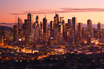 Fototapeta premium futuristic city landscape generative ai