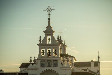 Sanctuary of Our Lady of Rocío in a  pilgrimage place in Almonte Andalusia