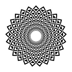 Abstract Decorative Radial Circle Pattern. Round Design Element.