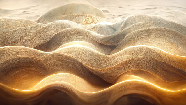 Gradient brown and beige waves as Background - Artificial Art