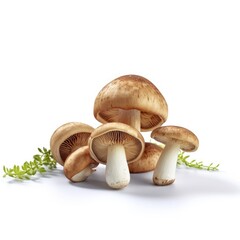 Mushrooms isolated on white background (generative AI)