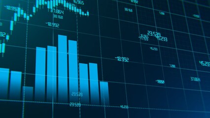 Stock market animated graphic. Stock price chart. Financial and business concept.	