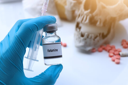 Ketamine in a vial, narcotics are dangerous to health