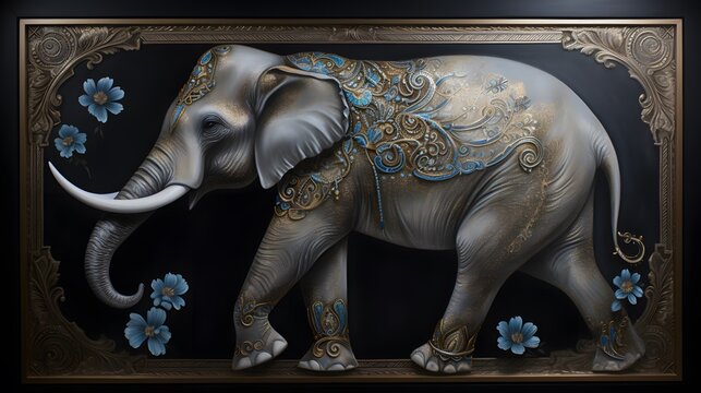 Generative AI. Elephant painting
