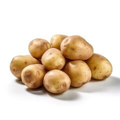 Potatoes isolated on white background (generative AI)