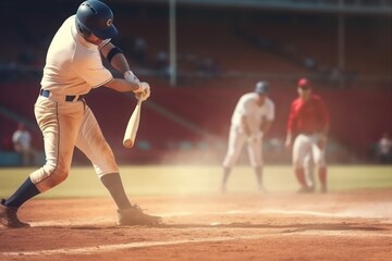 Fototapeta na wymiar man sport bat ball player playing field athlete baseball team background game. Generative AI.