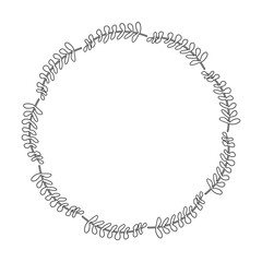 Floral circle round border flower frame ring for decoration ornament in vector illustration