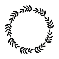Fototapeta na wymiar Floral circle round border flower frame ring for decoration ornament in vector illustration