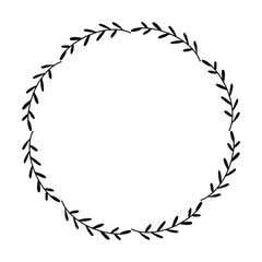 Floral circle round border flower frame ring for decoration ornament in vector illustration