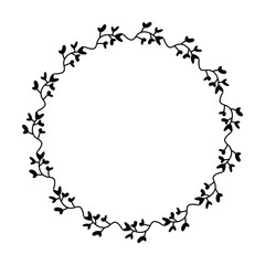 Floral circle round border flower frame ring for decoration ornament in vector illustration