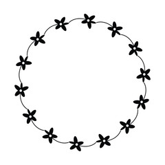 Fototapeta premium Floral circle round border flower frame ring for decoration ornament in vector illustration