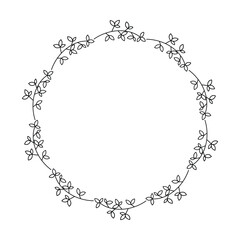 Floral circle round border flower frame ring for decoration ornament in vector illustration
