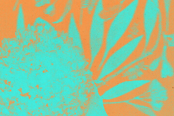 Obraz na płótnie Canvas Cyanotype Textured Floral Background
