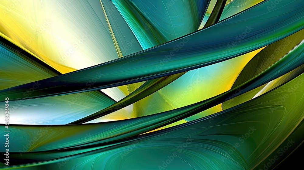 Poster a close up of a green and yellow abstract background with a black background and a white background 