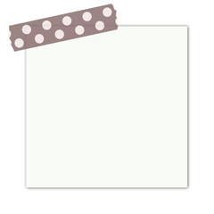 isolated blank note paper with washi tape on transparent background