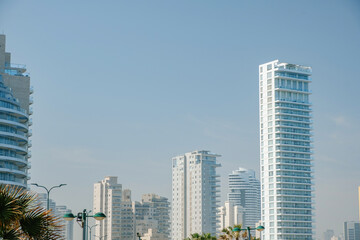 Skyscraper and Cityscape. Highway skyline and city buildings