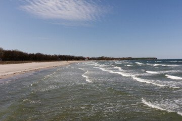 German Baltic Sea coast line at spring time