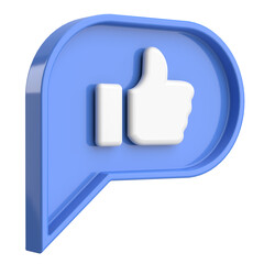 Like icon. Chat bubble. 3D illustration.