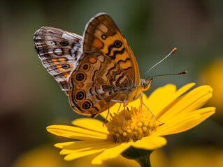 Close up on colourful Butterfly in the nature