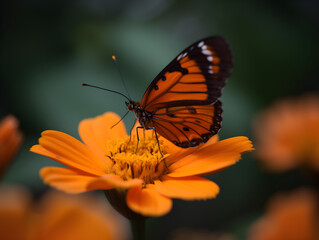 Close up on colourful Butterfly in the nature