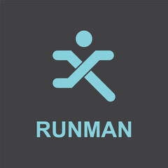 Running Man silhouette Logo, Marathon logo template, running club or sports club with slogan template