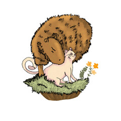 hedgehog with flowers