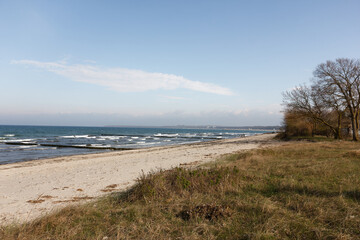 Fototapeta na wymiar German Baltic Sea coast line at spring time