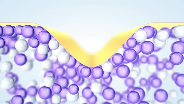 Hyaluronic acid (HA) droplets filling skin wrinkle. Hyaluronan skin care and anti-wrinkle treatment  concept