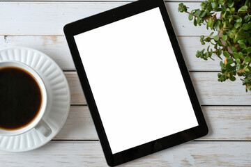Blank computer or tablet e-reader digital device screen mock up for book cover, ad advertisement or...