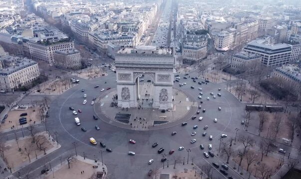 Video Drone Arc de Triomphe Paris france europe