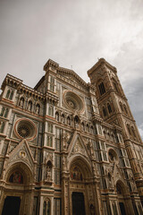 Fototapeta na wymiar Facade of Cathedral of Santa Maria del Fiore in Florence, Italy.