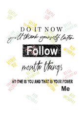 print pattern consisting of colored texts