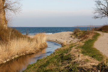 Fototapeta na wymiar German Baltic Sea coast line at spring time