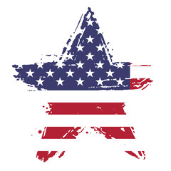 america flag independence day with brush