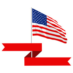 america flag independence day with banner