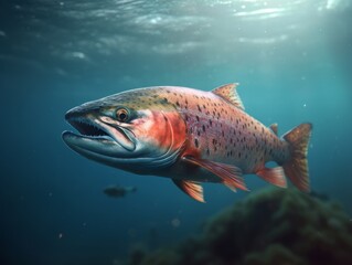 Salmon created with Generative AI Technology, ai, generative