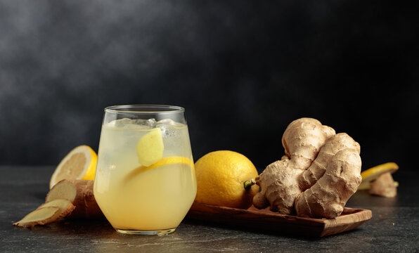  Ginger Ale with ice and lemon.