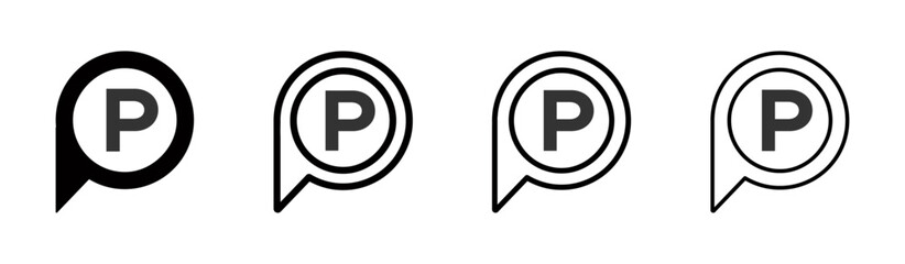 Fototapeta premium Parking vector designs set