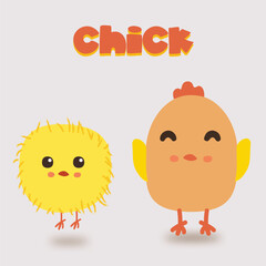 Chicken egg farm with perfectly shaped eggs, cute chicken cartoon characters,yellow body
