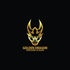 dragon with luxury logo design line art