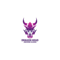 dragon head logo design gradient colorful