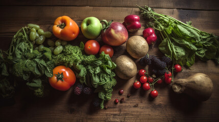 Urban Farm Produce on a Rustic Table