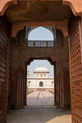 Entrance gate to the Tomb of I'timād-ud-Daulah, or the "Baby Taj", in Agra, India