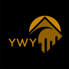 YWY golden color letter logo. YWY golden image on black background. Gold jewelry ornament bracelet Monogram logo design and best business icon.		
