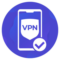 VPN icon with mobile phone