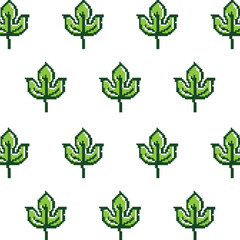 Pattern leaves pixel art design background