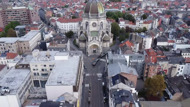 Video drone &Eacute;glise Royale Sainte-Marie de Schaerbeek Bruxelles Belgique europe