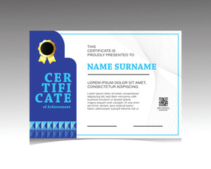 Premium minimalist diploma achievement award certificate template design
